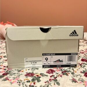 Adidas VL Court Bold Shoes - Green and Pink Accents